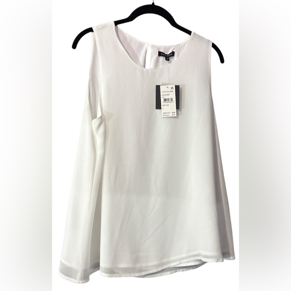 Pleione White Sleeveless Blouse